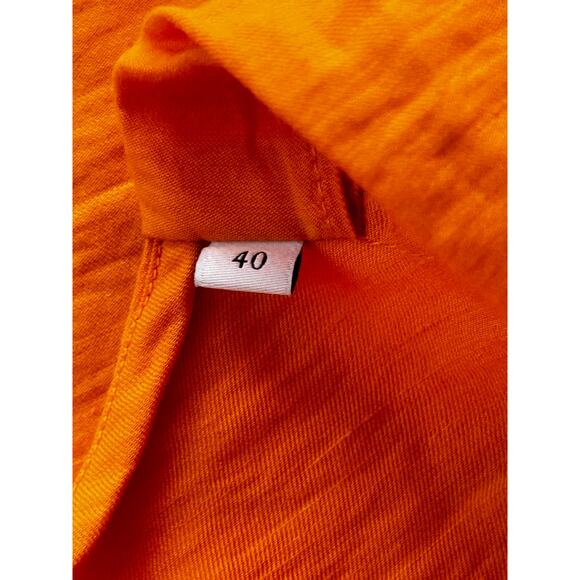 Sandro Rambla Twist V-Neck Puff Sleeve Maxi Dress Orange‎ Size 40 Large - Picture 9 of 12